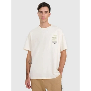 T-shirt oversize z nadrukiem męski 4F 4FRAW25TTSHM3220-11S