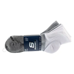 Skechers 3pk Mens Qtr Colorbloc Socks S118998-GRY Szare 43-46