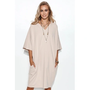 Sukienka dzienna M708 beżowa - Makadamia