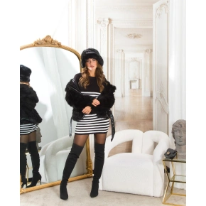 Sweter damski 0000KO-1550 czarno-biały - Koucla