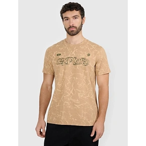 T-shirt regular z nadrukiem męski 4F 4FRAW25TTSHM3379-83A pánské