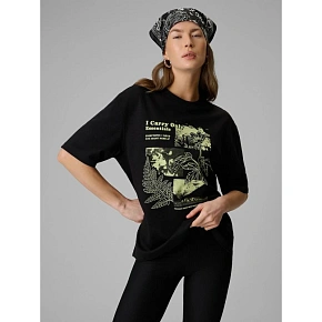 T-shirt loose z nadrukiem damski 4F 4FRSS26TTSHF3705-20S dámské