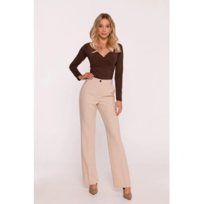 Dámské kalhoty s laclem S418  béžové - Stylove