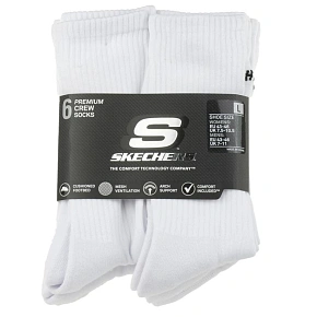 Skechers 6pk Core Crew LG Socks S118220-WHT Białe 43-46