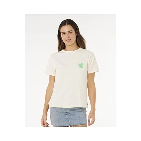 Koszulka damska RIP CURL Surf Puff Party Pack Relaxed beżowa Koszulka damska RIP CURL Surf Puff Party Pack Relaxed beżowa