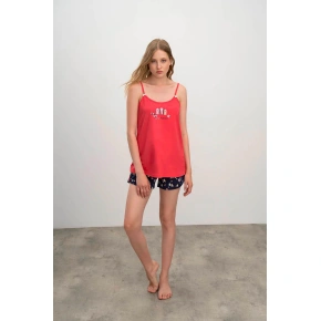 Piżama damska 16325 czerwony / granatowy - Vamp