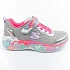 Skechers S Lights LED buty sportowe dziecięce dla dziewczynki na rzep szare