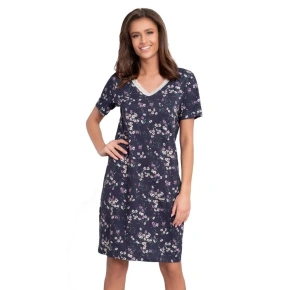 Damska koszula nocna Evita ciemnoniebieska - Italian Fashion