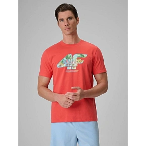 T-shirt regular z nadrukiem męski 4F 4FRSS26TTSHM4305-63S