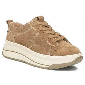 Skórzane sneakersy na platformie beżowe Filippo  DP7959 dámské