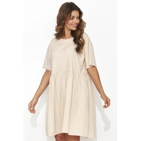 Sukienka dzienna NU470 beżowa - Numinou
