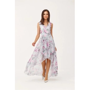 Sukienka wieczorowa SUK0401 różowo-zielony - Roco Fashion