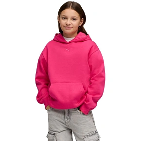 Dziecięca bluza z kapturem Puma ESS Centered Cat Logo Relaxed Hoodie fuksja 692973 59