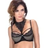 Biustonosz push-up damski Semi Zulaj czarny z body - różowy