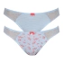 Majtki damskie 2PACK L-1119 BI Jasnoniebieski wzór - Lama