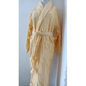 ACTION - Unisex szlafrok frotte z szalowym kołnierzem sv. żółty - Veratex