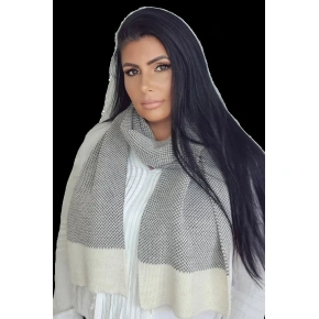 Szalik damski MEGAN szaro-beżowy - Kamea