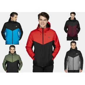 Pánská zimní bunda KUMN301 šedo-černá - 4F