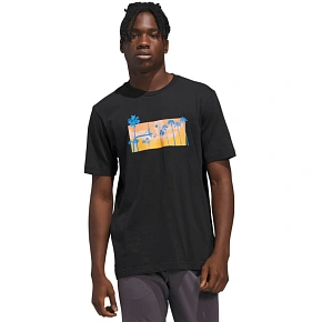 Koszulka męska adidas Summer Sunset Graphic czarna KC9243 pánské