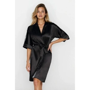 Szlafrok damski 100 czarny - DKaren