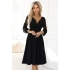 Elegancka sukienka midi 657-1 czarna - Numoco