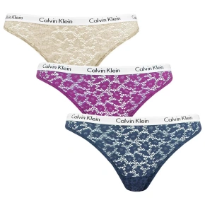 Figi damskie brazylijskie Carousel Lace 3Pack QD3925E-6Q2 - Calvin Klein