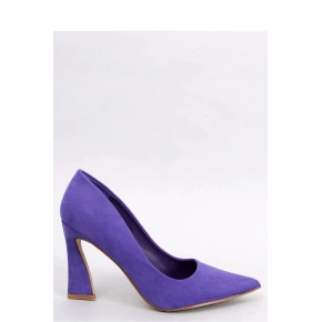 Czółenka damskie na słupku 6191 fioletowe - Inello