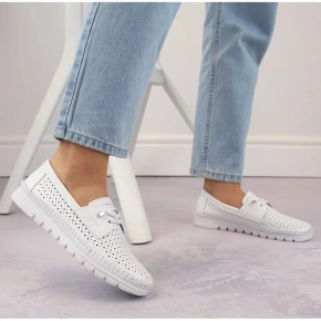 Dámské mokasíny 7872 WH Bílá - VINCEZA