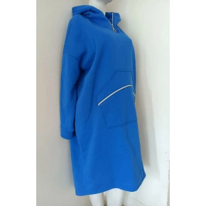 Długa, ciepła bluza damska 1111.1 niebieska - FPrice