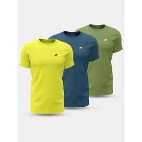 T-shirt męski (ZESTAW KOSZULEK 3 SZT.) 4F 4FWSS26TTSHM4217-90S pánské