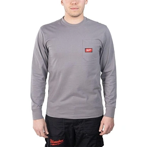 MILWAUKEE T-SHIRT Z KIESZONKĄ Z DŁUGIM RĘKAWEM - JASNOSZARY WTLSGR-S MILWAUKEE T-SHIRT Z KIESZONKĄ Z DŁUGIM RĘKAWEM - JASNOSZARY WTLSGR-S