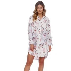 Damska koszula nocna TM.4339 Ecru z nadrukiem - Doctor nap