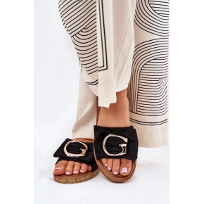 Dámské pantofle M578 Černá s hnědou - Step in style