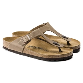 Japonki damskie Birkenstock Gizeh Oiled Leather Tabacco Brown Regular szerokie (0943811) dámské