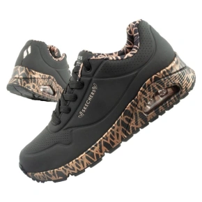 Skechers Uno-Loving Love buty sneakersy sportowe damskie modne czarne dámské