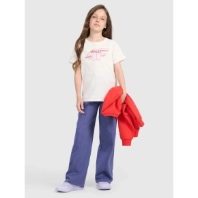 Spodnie dresowe z szerokimi nogawkami dziewczęce 4F 4FJRAW25TTROF1598-33S