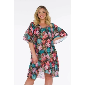 Dámské pareo 15 D83T- 43  černé skvěty - Self