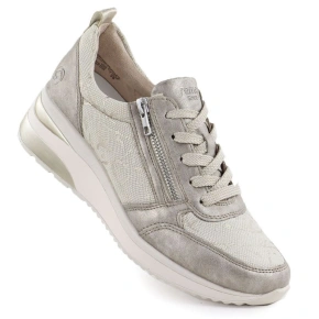 Sneakersy damskie na koturnie złote Remonte Rieker D2401-61