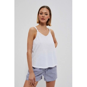 Damski biały bawełniany top Moodo - FPrice