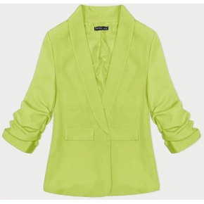 Kurtka damska z falbaniastymi rękawami (22-356) limonkowa zieleń - Goodlooking