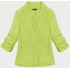 Kurtka damska z falbaniastymi rękawami (22-356) limonkowa zieleń - Goodlooking