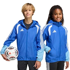 Kurtka dla dzieci adidas Tiro 26 Competition All Weather niebieska KB0157 Kurtka dla dzieci adidas Tiro 26 Competition All Weather niebieska KB0157