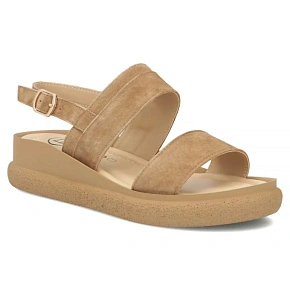 Skórzane sandały damskie na koturnie camel Filippo DS7746 Skórzane sandały damskie na koturnie camel Filippo DS7746