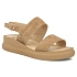 Skórzane sandały damskie na koturnie camel Filippo DS7746