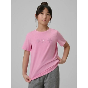 T-shirt regular z nadrukiem dziewczęcy 4F 4FJRSS26TTSHF3455-56S dětské