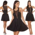 Seksowna mini sukienka damska z przezroczystym dekoltem 50226 Czarny - KouCla