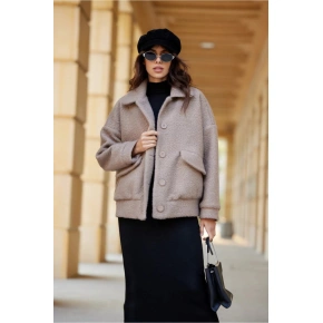 Kurtka damska KUR0027 brązowy - Roco Fashion