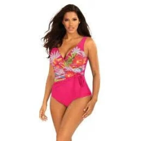 Damski jednoczęściowy kostium kąpielowy BALI 12 S1069 różowy/wzór - Self