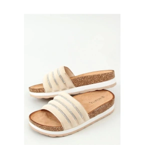 Skarpety damskie LS018 beżowo-brązowe - BESTELLE