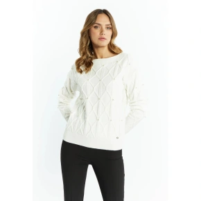 Sweter damski SWE2640-000 ecru - Monnari